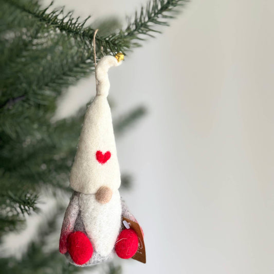 Felt Gnome With Heart Hat