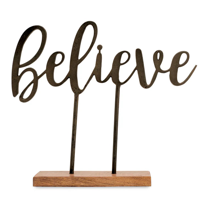 Mudpie Believe Cast Iron Sentiment