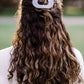 Round Flat Hair Clip | Small | Silver Flames