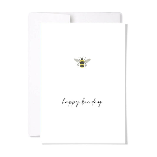 Happy Bee Day | Watercolour Bumblebee Birthday Card: Single Card