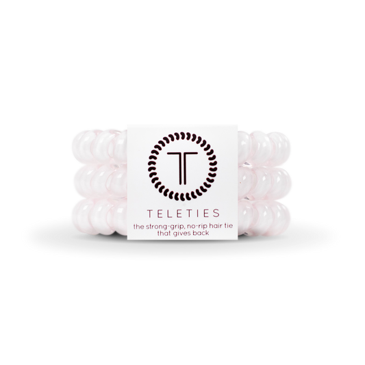 Teleties Spiral Hair Coils | Large | Rose Water Pink Hair Ties