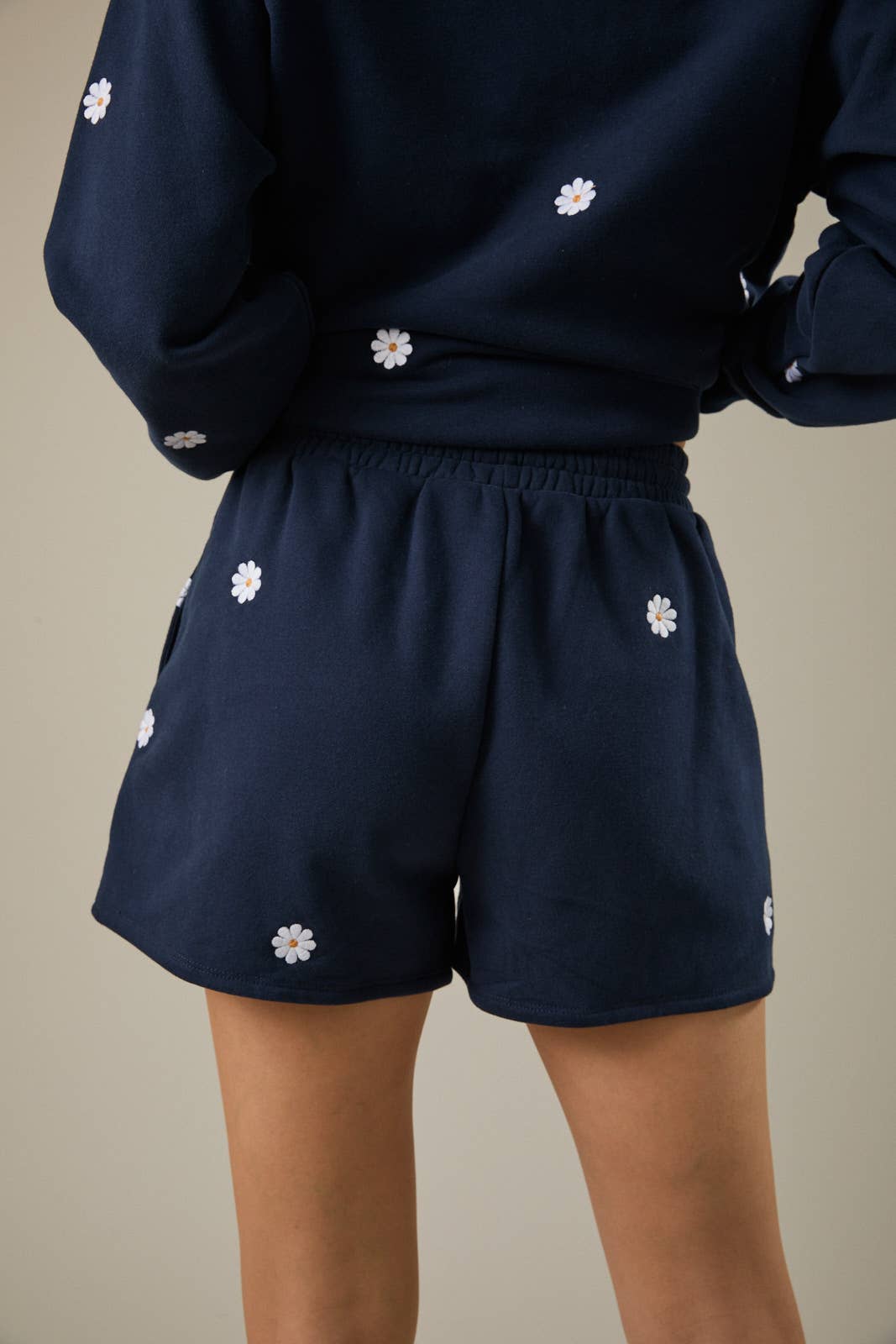 Embroidered Daisy Shorts