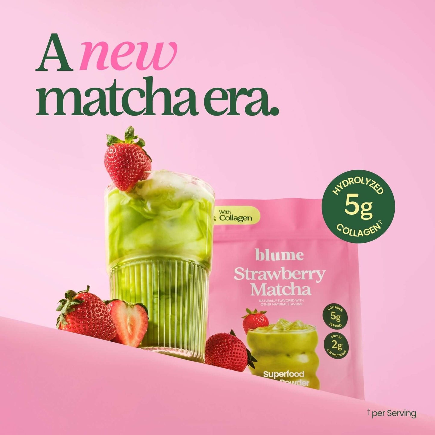 Blume Iced Strawberry Matcha Latte