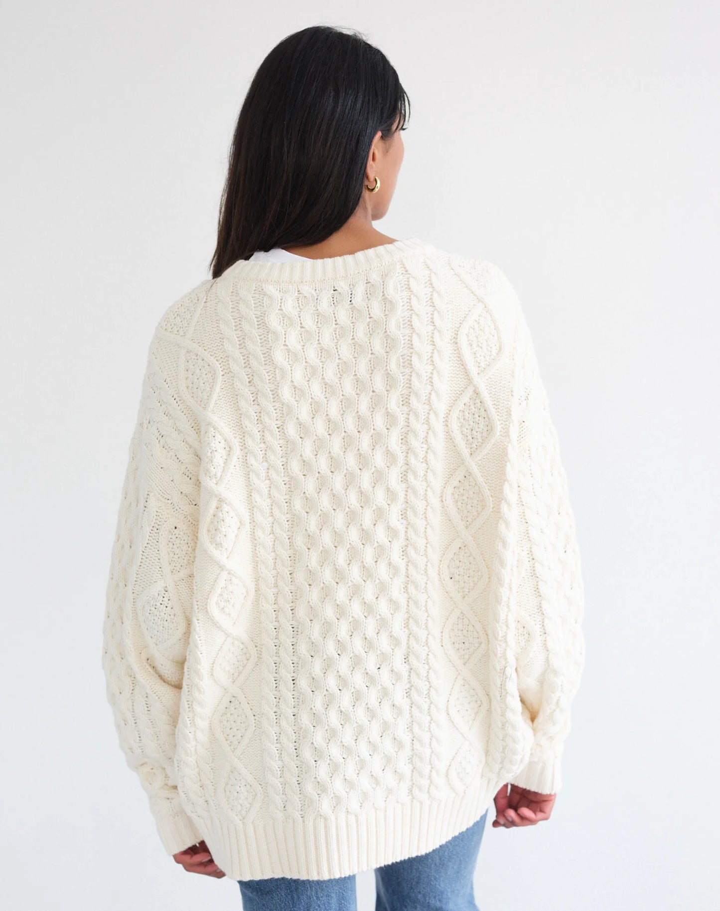 Brunette The Label Irish Cable Knit Sweater
