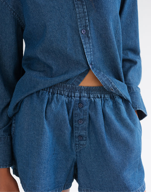 Brunette The Label Dark Denim Boxer Short