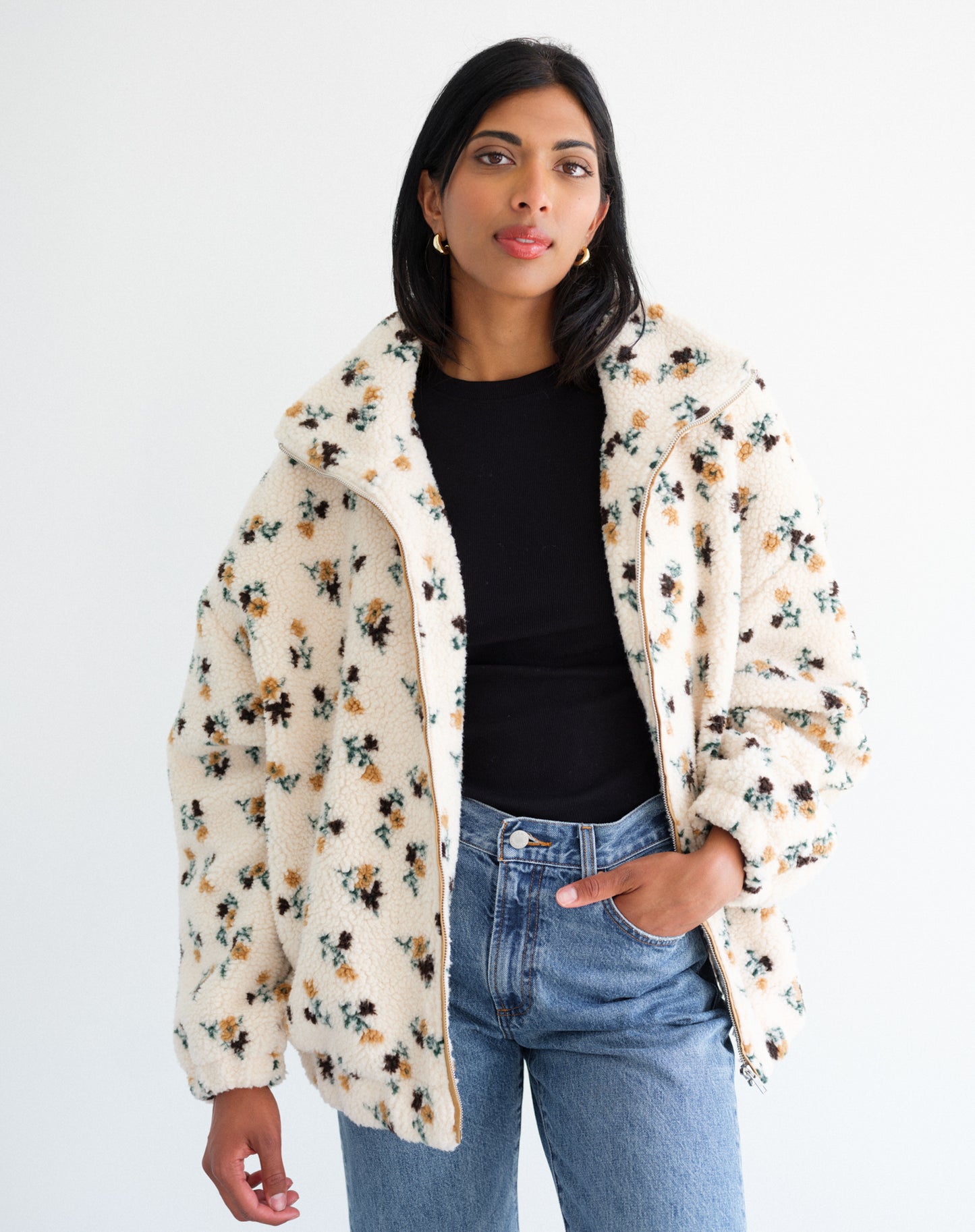 Floral Sherpa Jacket