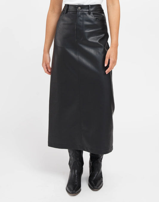 Brunette The Label Janis Vegan Leather Skirt