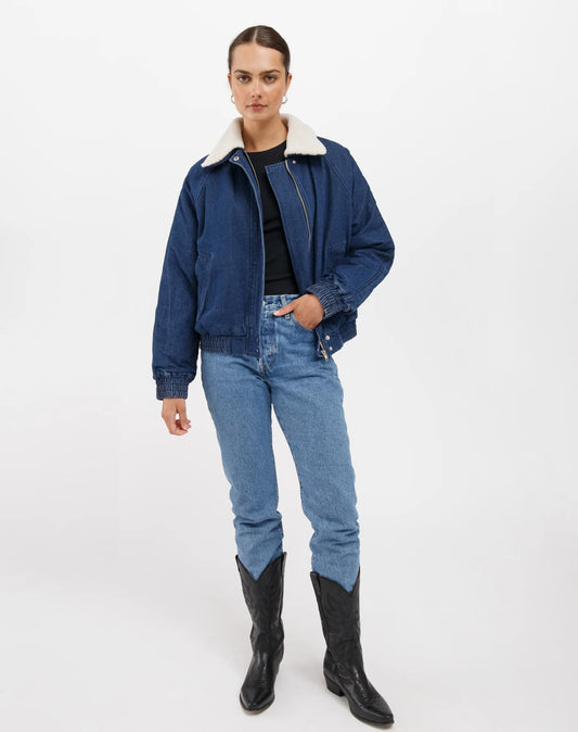 Brunette The Label Mackenzie Denim Bomber Jacket