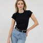 Brunette The Label Ribbed Fitted Tee