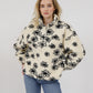 Brunette The Label Half  Zip Floral Sherpa Jacket