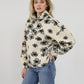 Brunette The Label Half  Zip Floral Sherpa Jacket