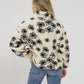 Brunette The Label Half  Zip Floral Sherpa Jacket