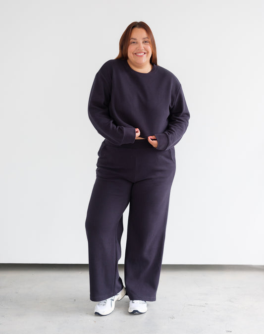 Brunette The Label Waffle Wide Leg Pant