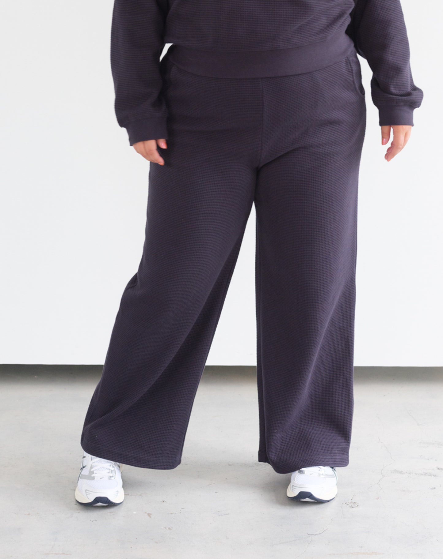 Brunette The Label Waffle Wide Leg Pant