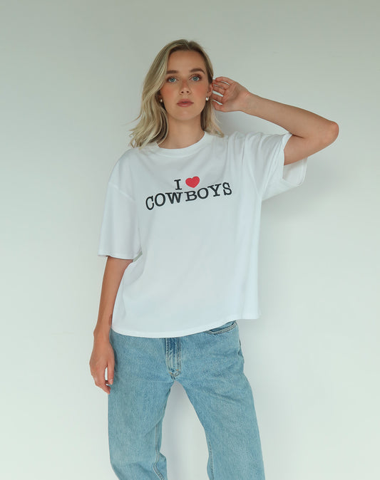 Brunette The Label I Love Cowboys Boxy Tee