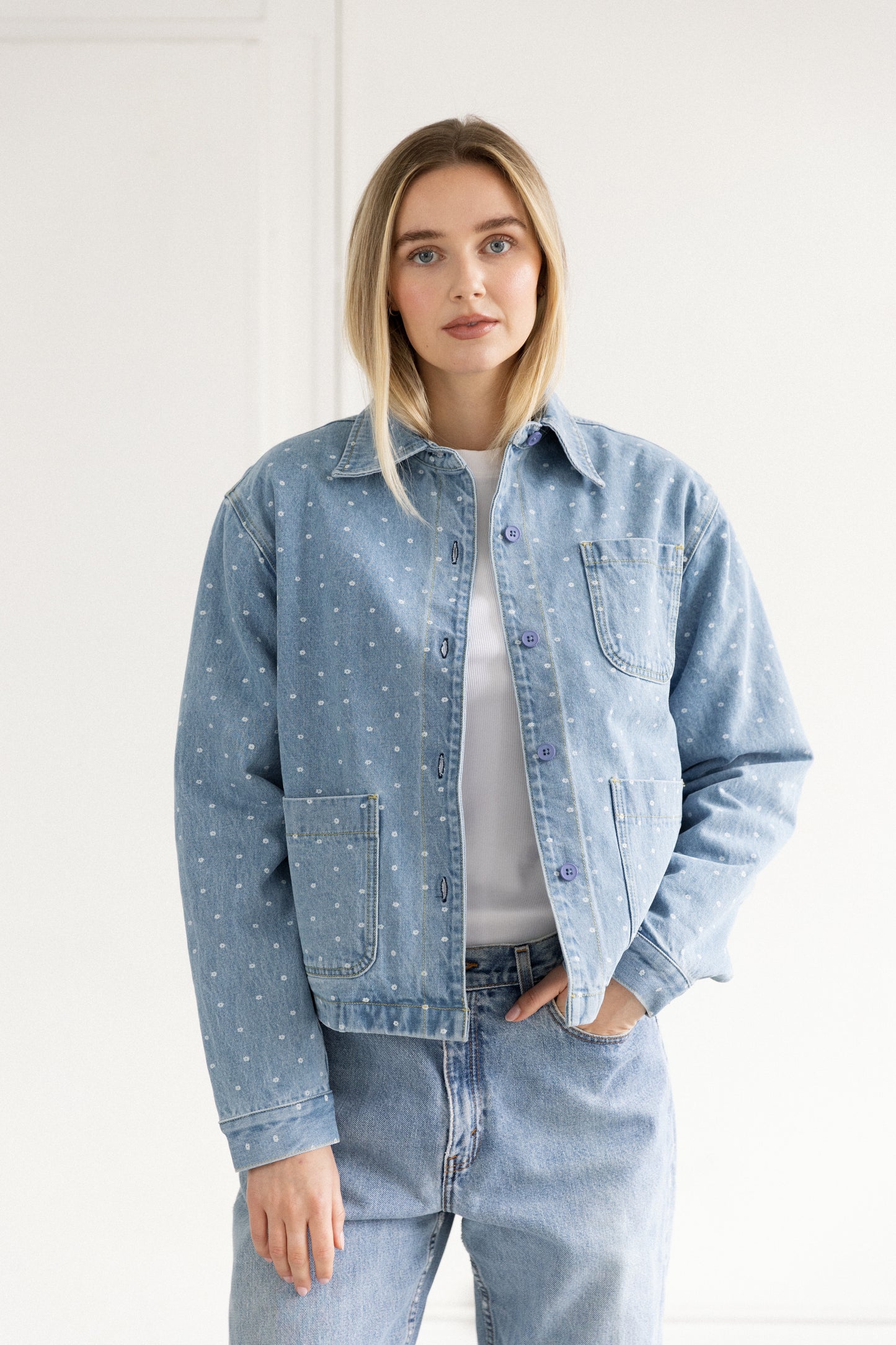 Brunette The Label Floral Denim Jacket
