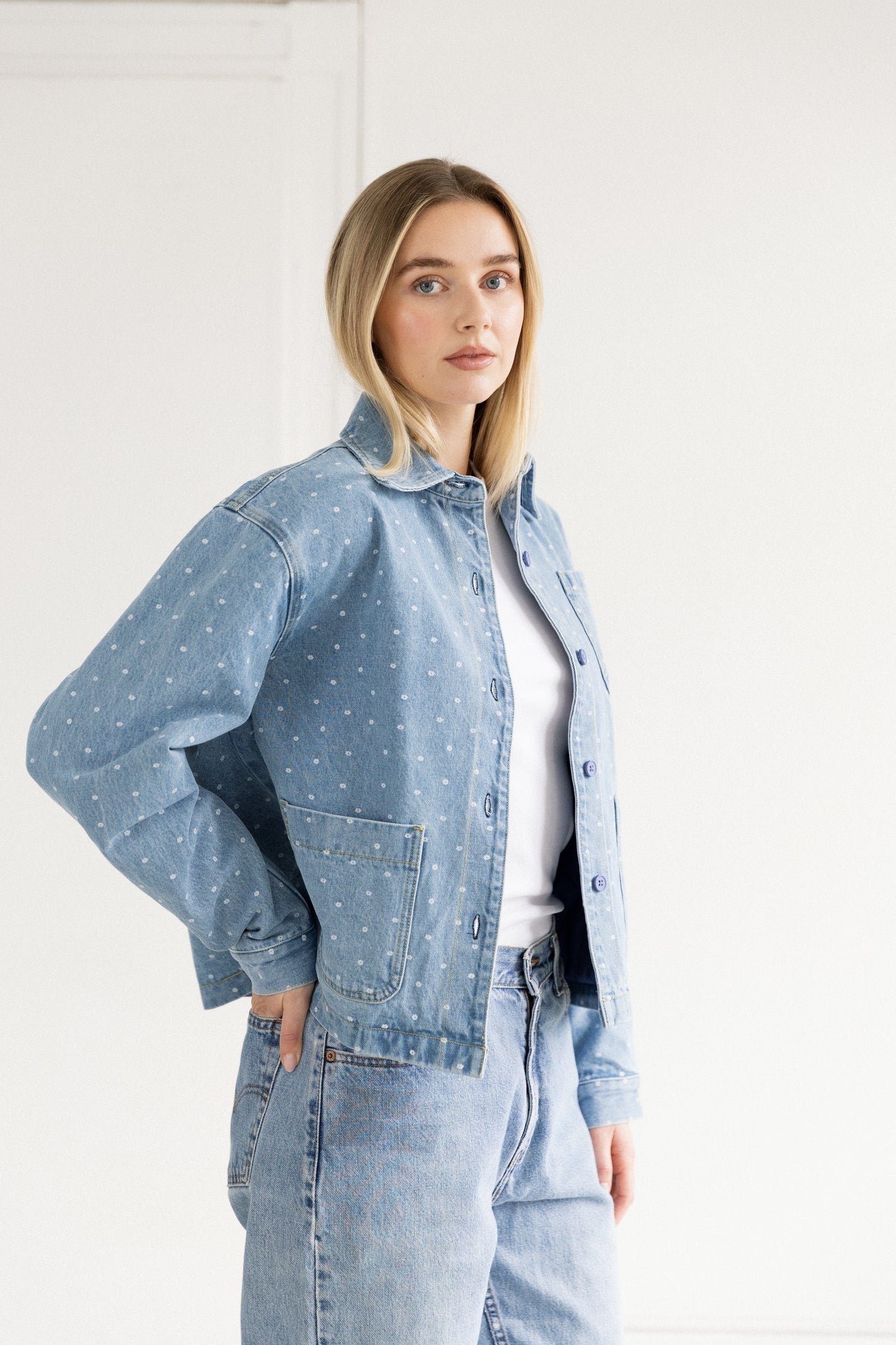 Brunette The Label Floral Denim Jacket