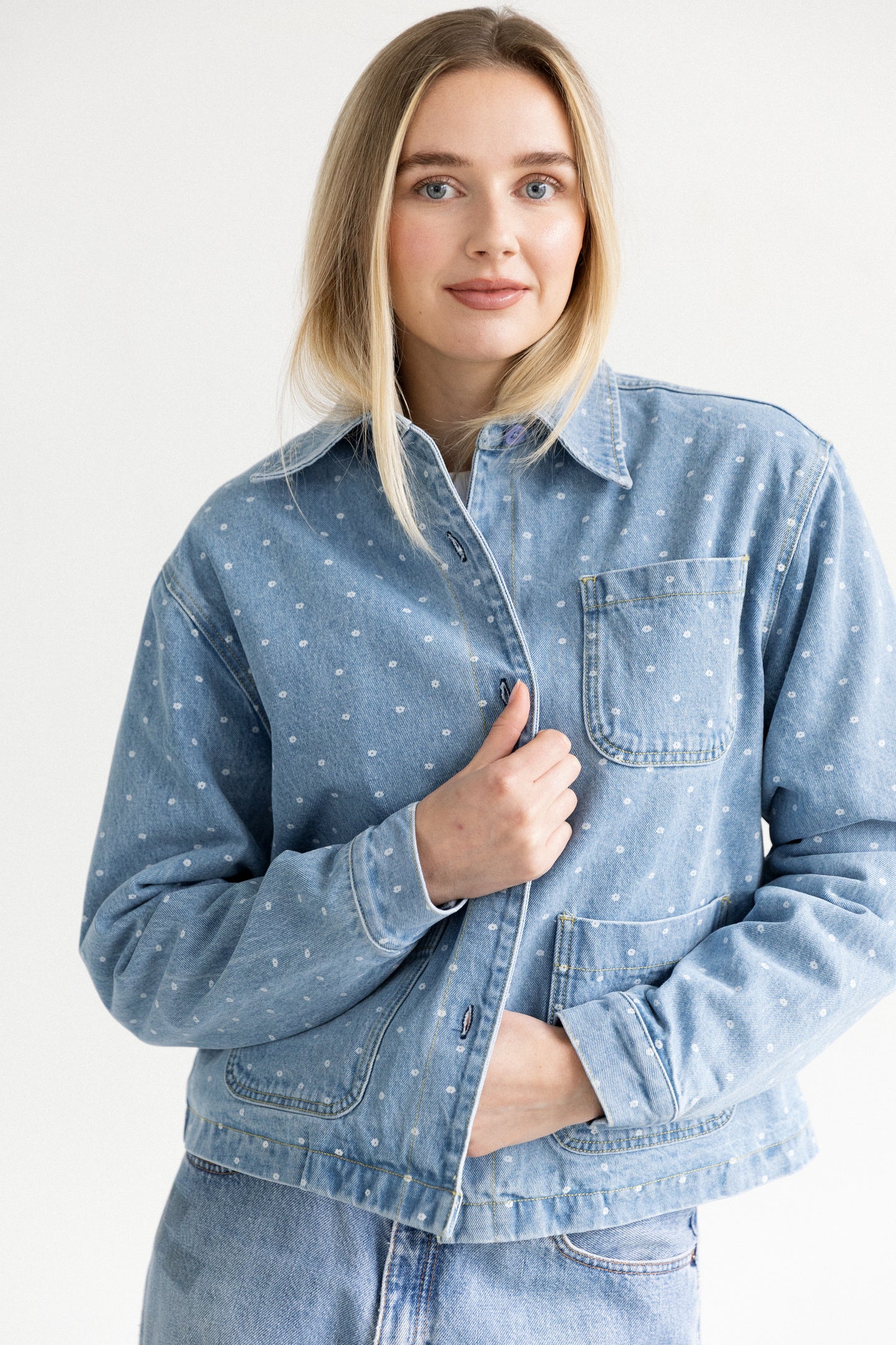 Brunette The Label Floral Denim Jacket