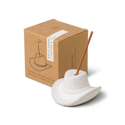 Paddywax Cowboy Hat Incense Holder White