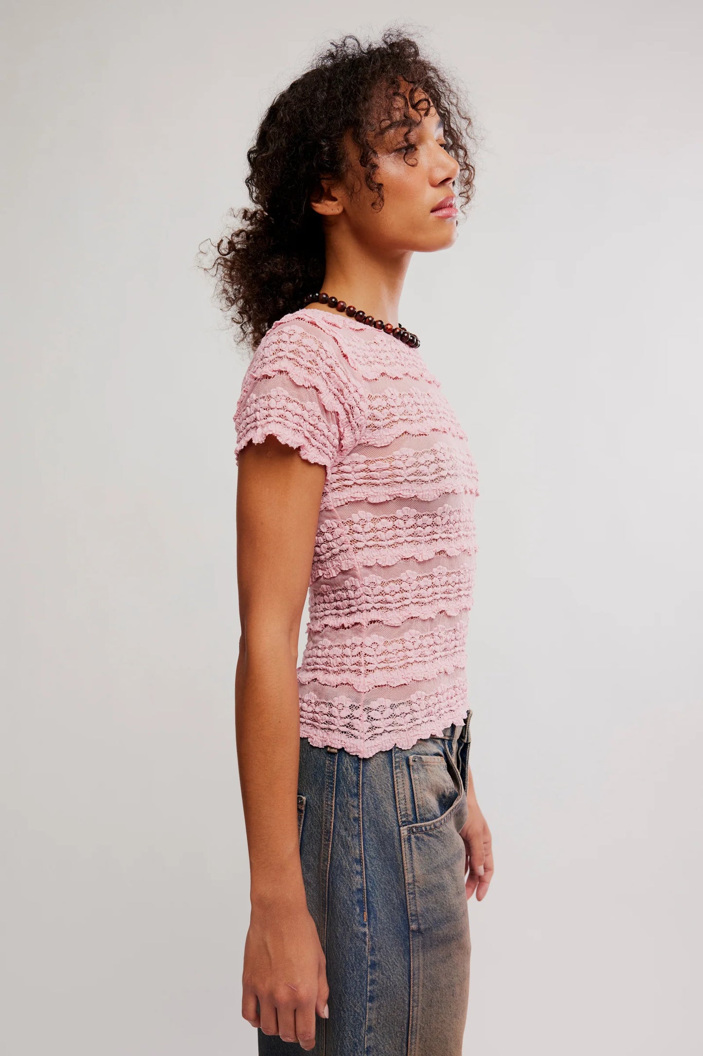 Free People Angelina Lace Tee