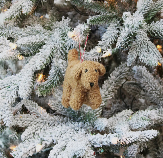 Doodle Dog Ornament Tan