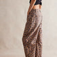 Free People Good Luck Printed Barrel Jeans Leopard