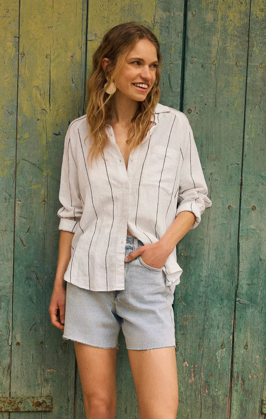 Z Supply Perfect Striped Linen Top