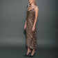 Brunette The Label Leopard Crepe Maxi Dress With Cowl Neck