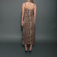 Brunette The Label Leopard Crepe Maxi Dress With Cowl Neck