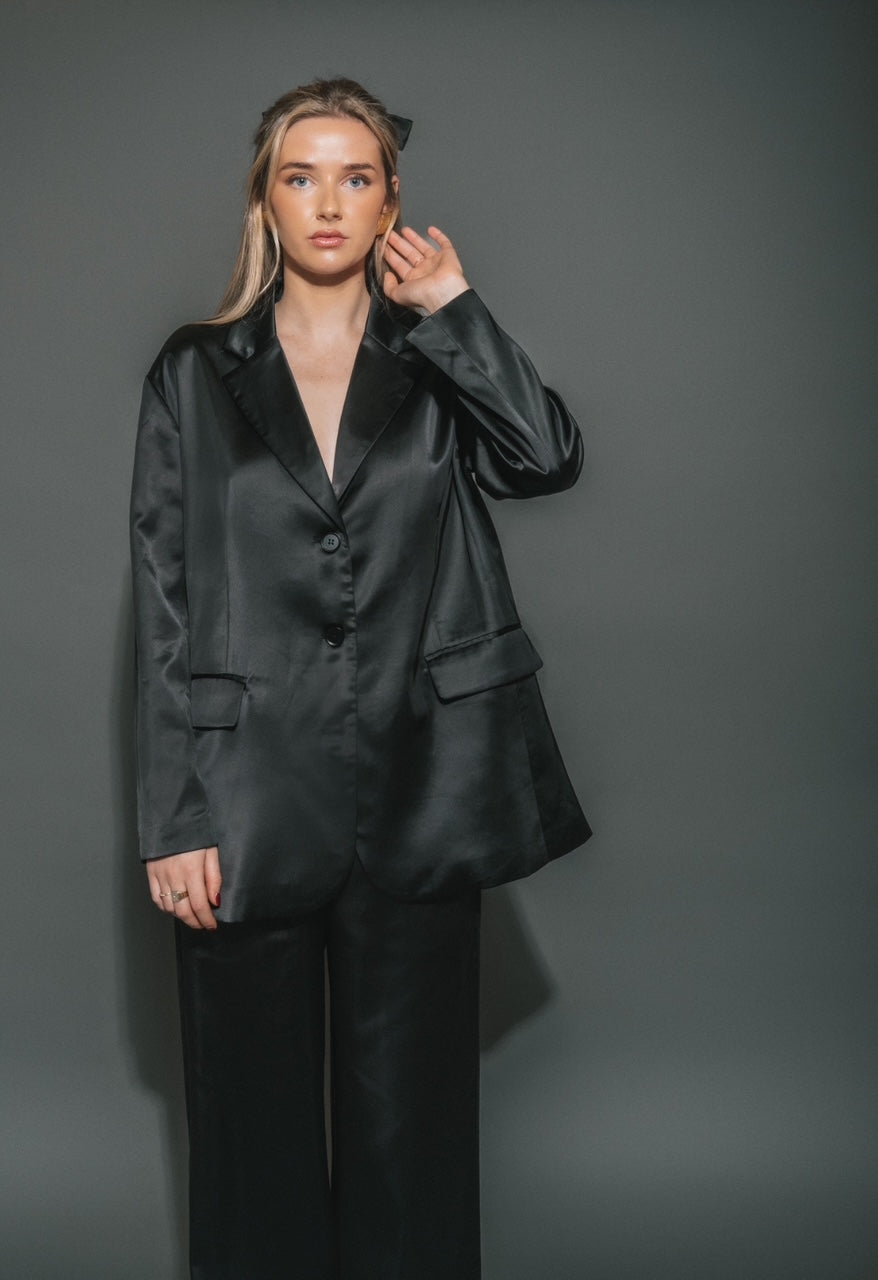 Brunette The Label Oversized Satin Blazer