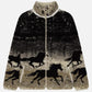 Kuwalla-Tee Printed Terry Fleece Jacket Wild Horses