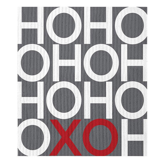 HO HO XO Grey Organic Dish Cloth