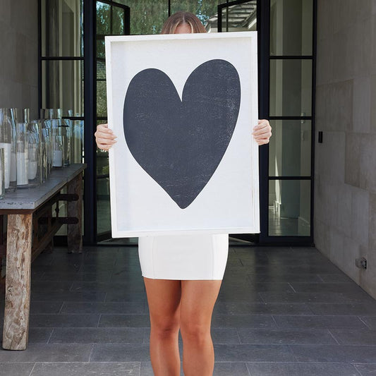Black Heart Wood Sign