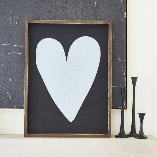 White Heart Wood Sign