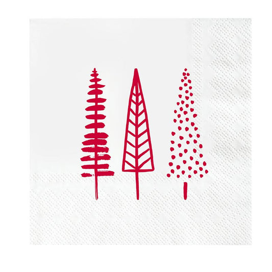 Red Christmas Trees Napkins