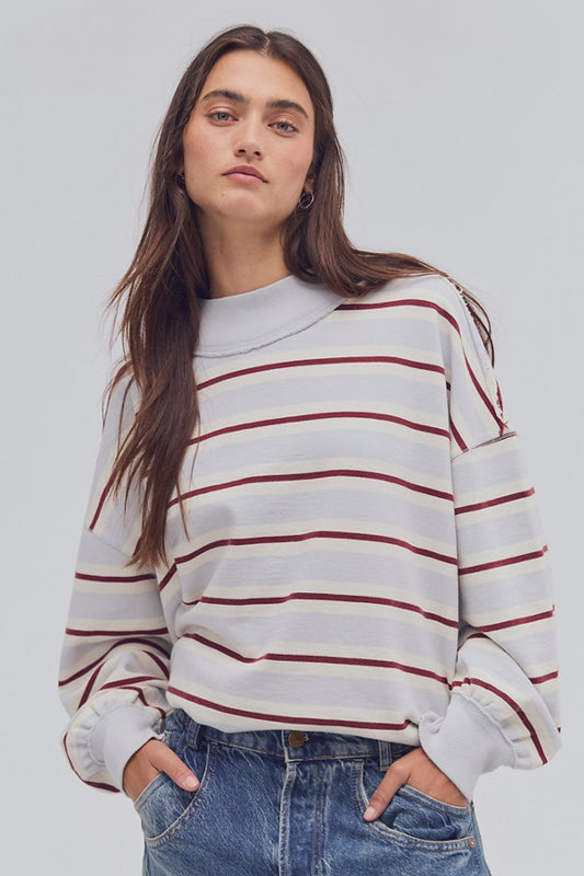 Free People Palm Springs Striped Pullover