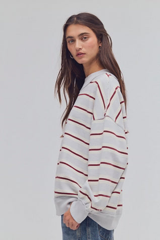 Free People Palm Springs Striped Pullover