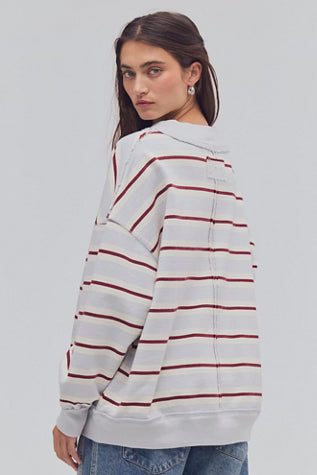 Free People Palm Springs Striped Pullover