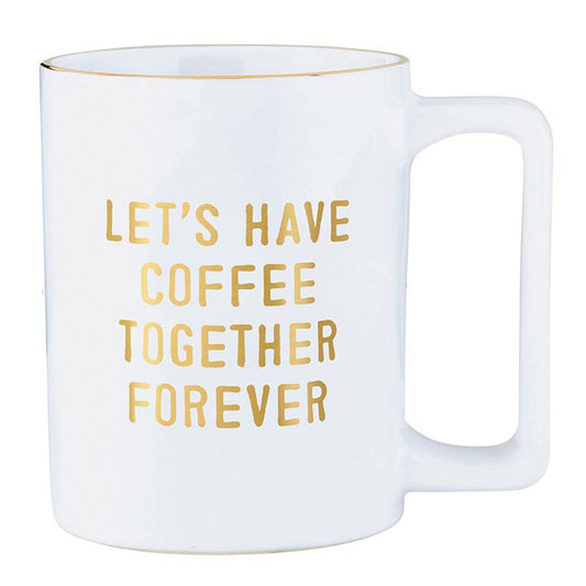 Gold Foil Organic Mug Let's Have Coffee Together