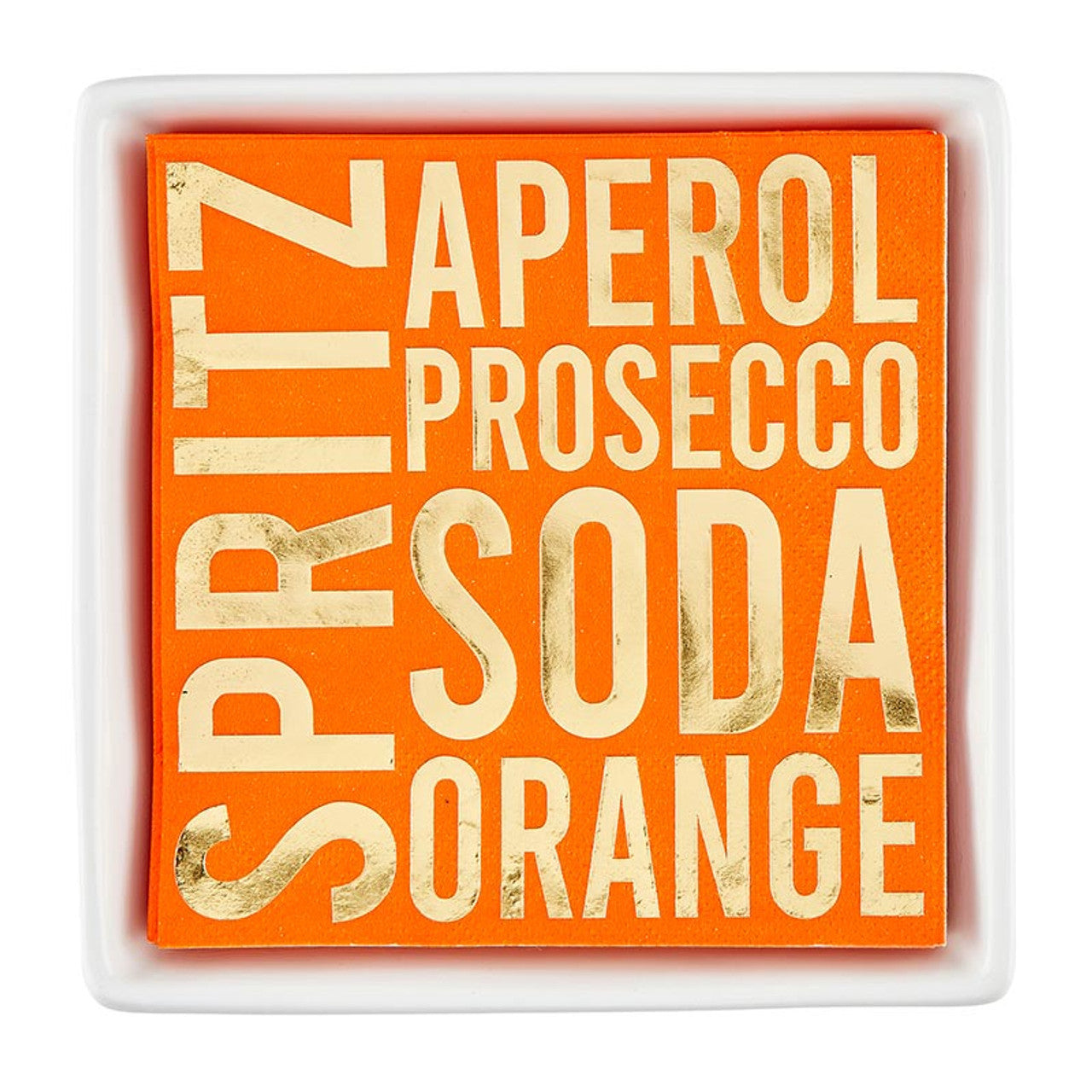 Spritz Ceramic Napkin Tray and Napkins