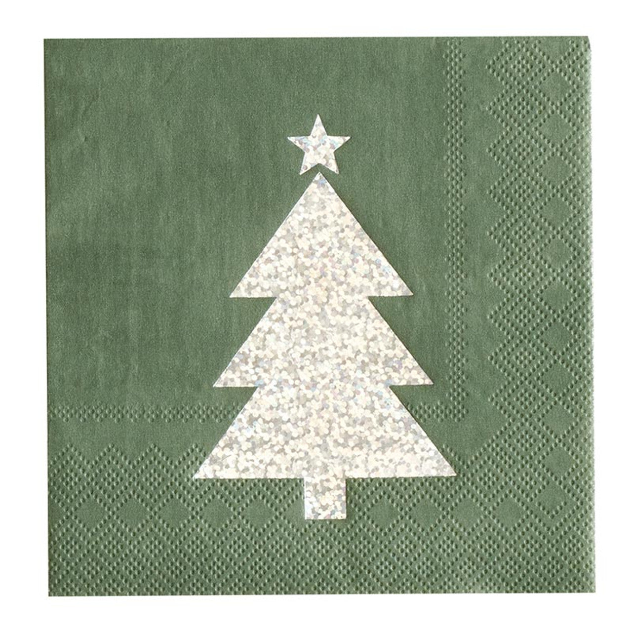 Sliver Glitter Tree Napkins