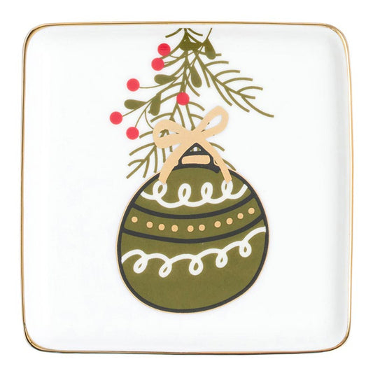 Green Ornament Appetizer Plate