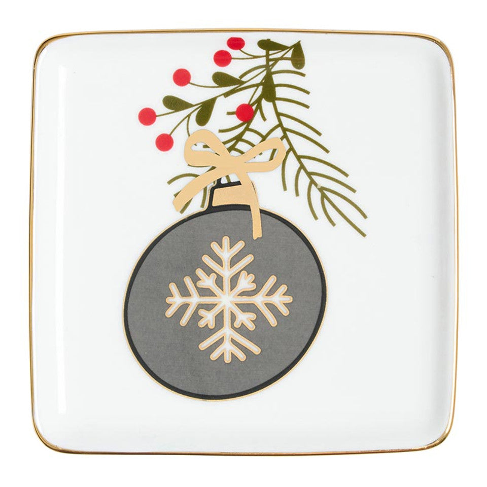 Grey Ornament Ceramic Appetizer Plate