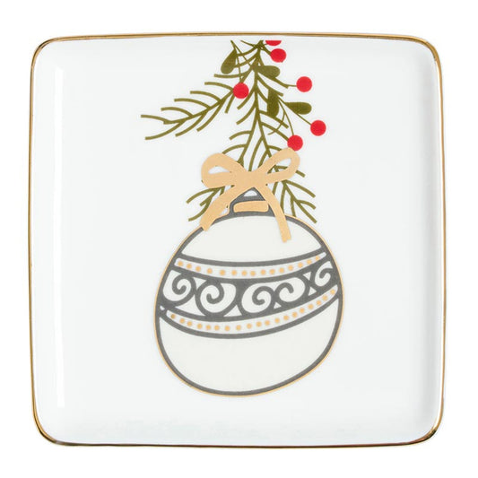 White Ornament Appetizer Plate