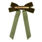 Velvet Hair Bows- Green & Brown Set of 2