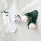 Cozy Socks Ornament- White & Green