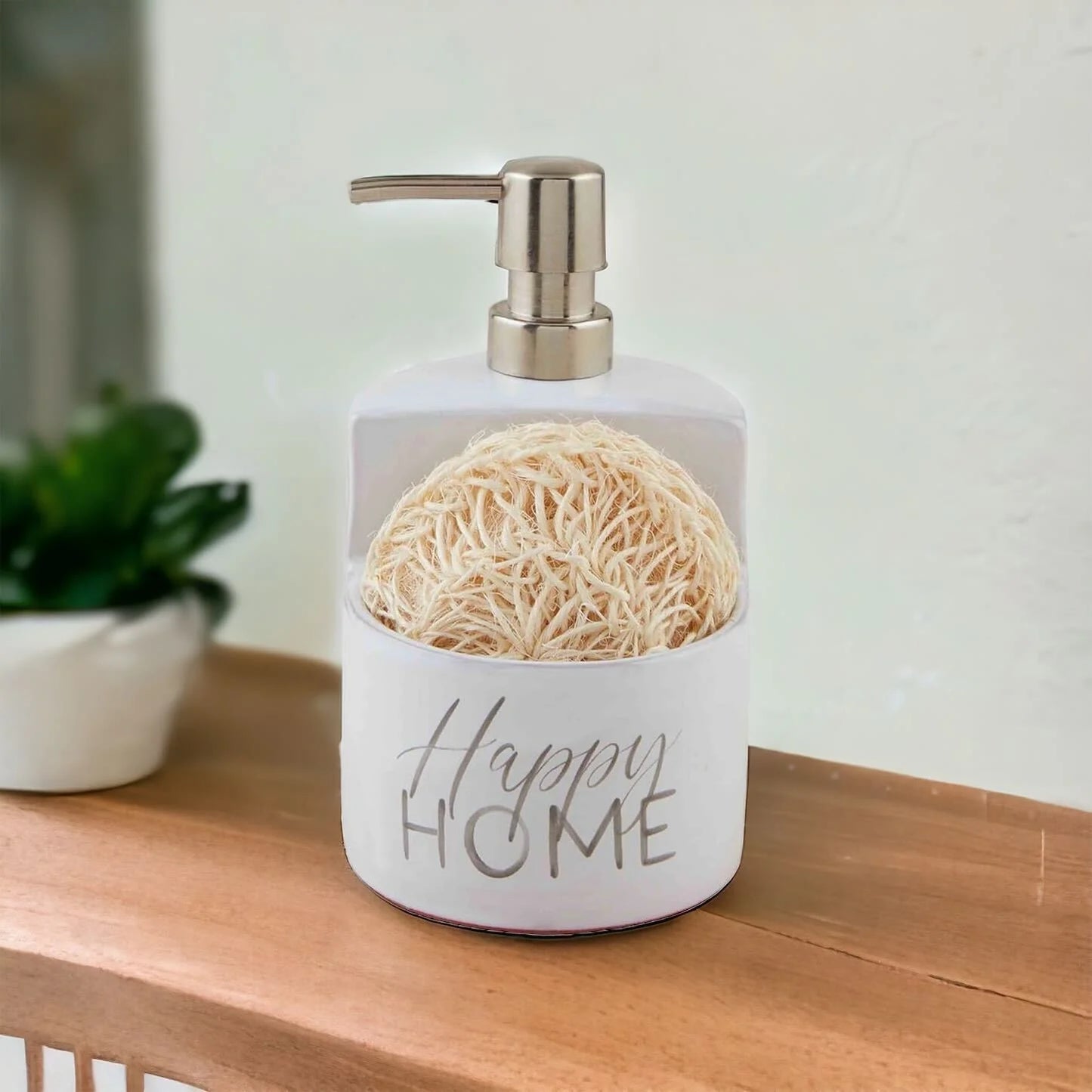 Mudpie Happy Home Soap Dispenser & Sponge Holder