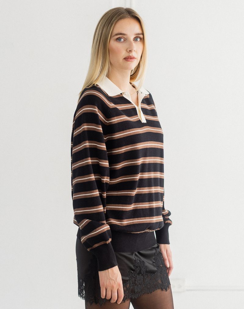 Brunette The Label Oversized Knit Polo Shirt