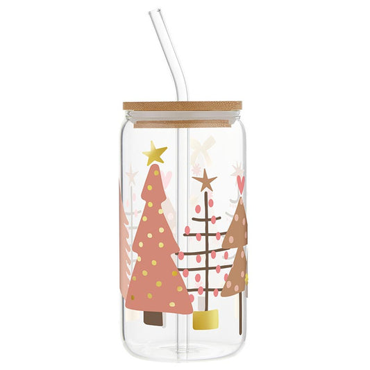 Pink Trees Glass Tumbler