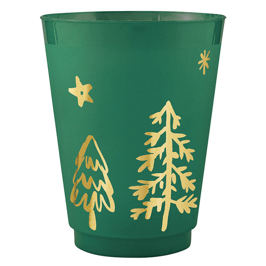 Green Trees and Stars Frost Cup
